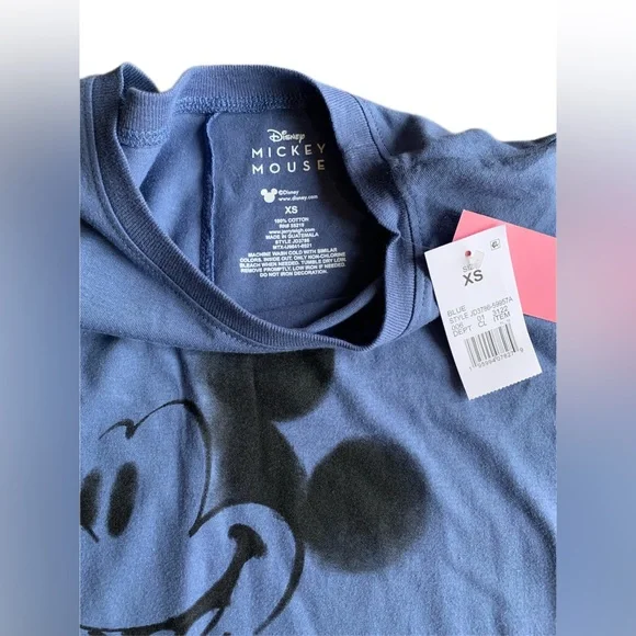 Mickey Mouse Women’s Midi Short Sleeve Graphic T-Shirt Dress- Blue Size:XS - Picture 5 of 5